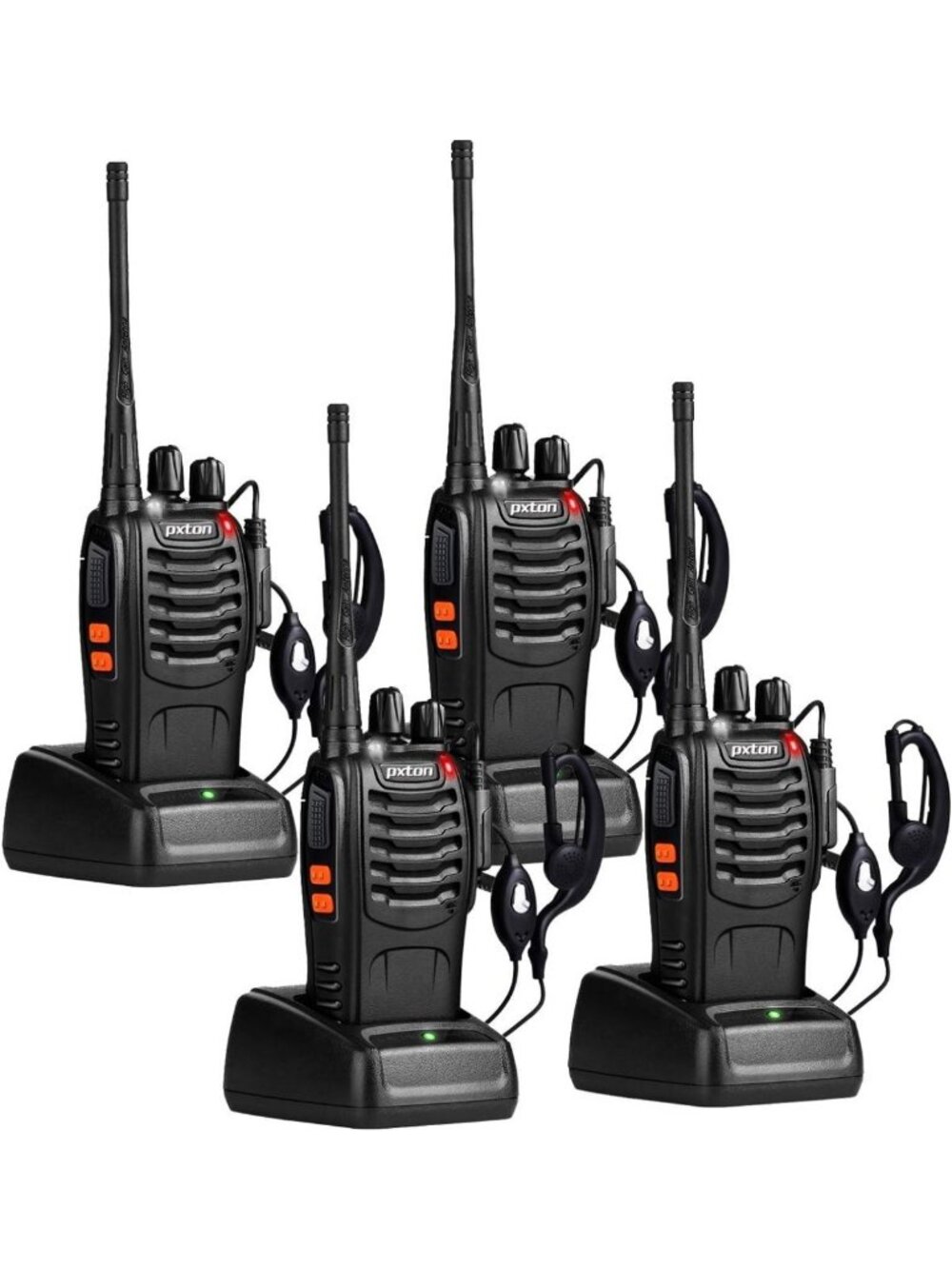Long Range Walkie Talkies with Earpieces, Rechargeable 16 Channel Two-Way Radios